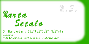 marta setalo business card